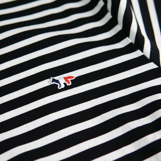 Maison Kitsune Black White Long Sleeve T-Shirt FU00115 KJ0044 BKWH S198