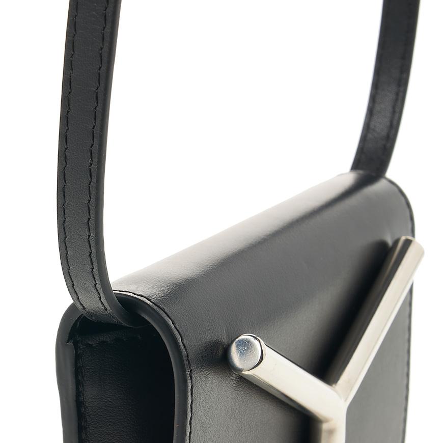 Y PROJECT Y Logo Mini Crossbody Bag Black Silver WBAG16 S24 S27