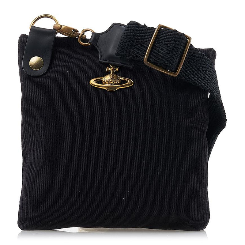 Vivienne Westwood Jones Square Crossbody Bag Black Leather