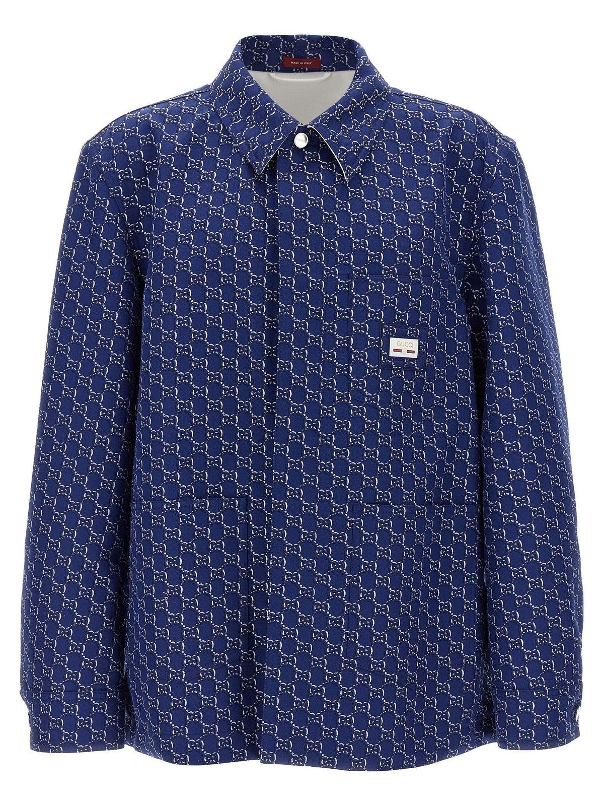 GUCCI Casual Jacket SS25 Men’s Zip Jacket Navy Cotton