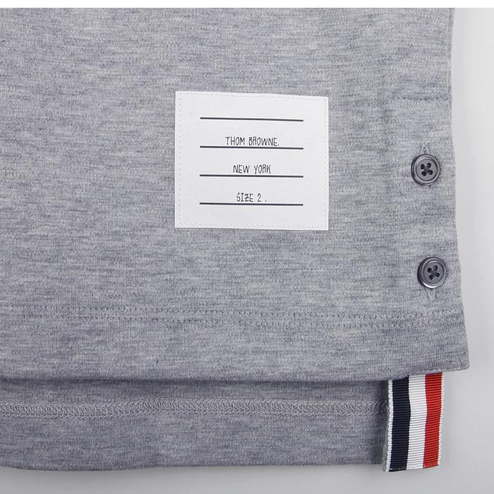 THOM BROWNE Men’s Short Sleeve T-Shirt Gray Cotton Crewneck