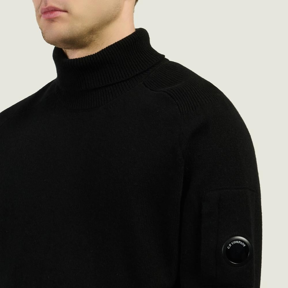 CP Company Lambswool Men’s Turtleneck Knit Sweater Black