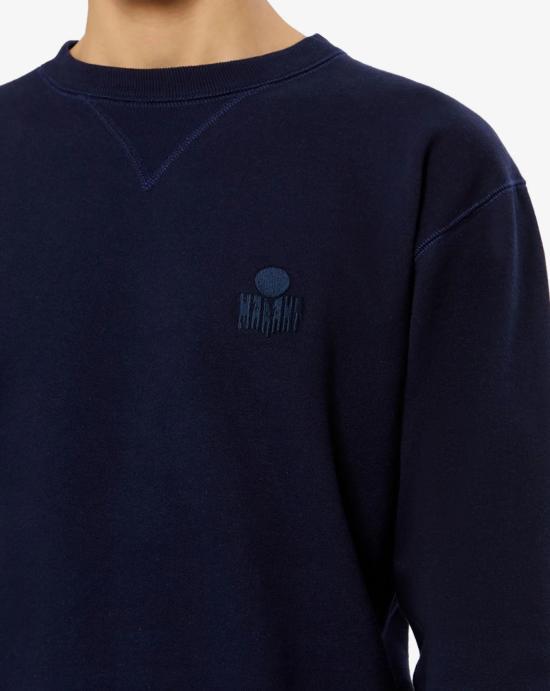 Isabel Marant Mike Logo Sweatshirt for Men SW0030HA D1M05H 30NA NAVY DOM