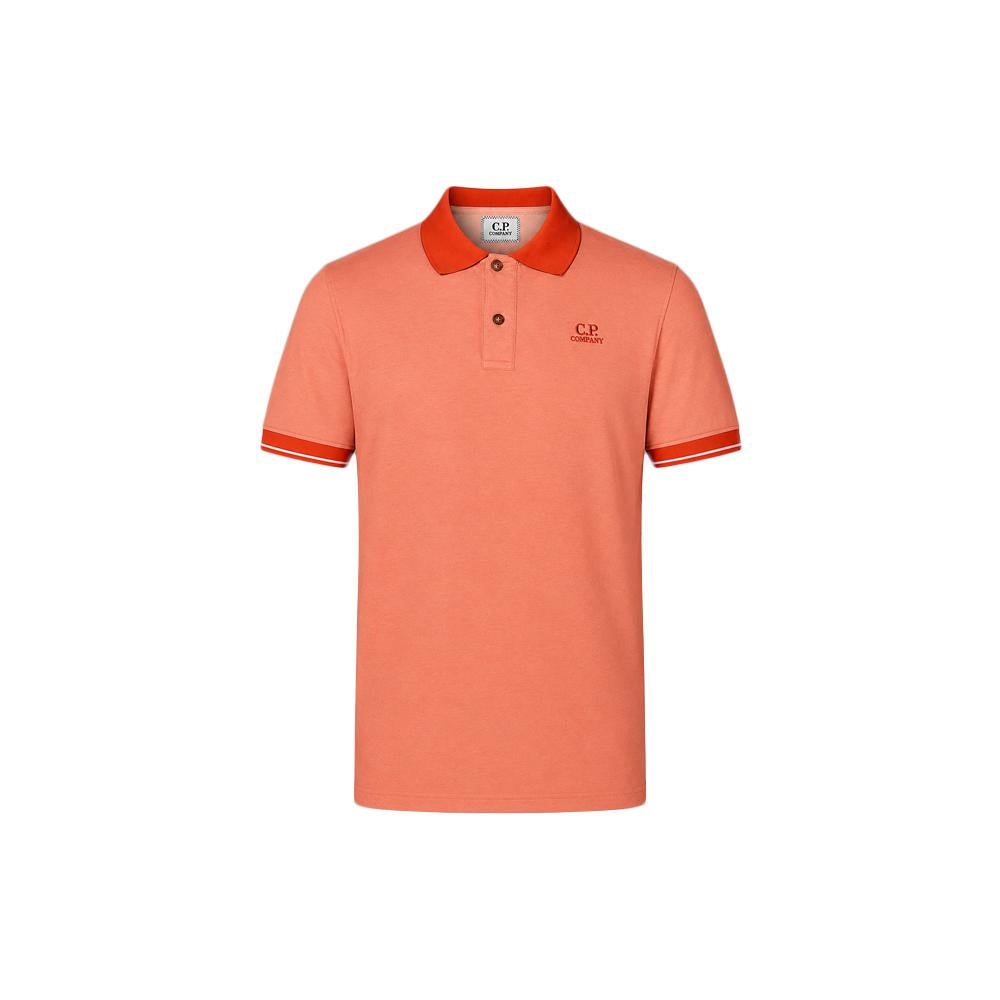 CP Company Coral Embroidered Logo Short Sleeve Polo T-Shirt