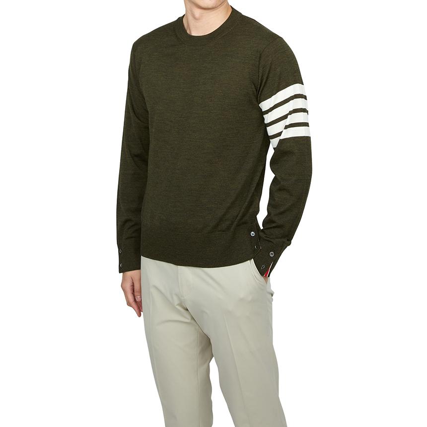 THOM BROWNE Men’s Wool Crewneck Knit Sweater MKA002A Y1014 322