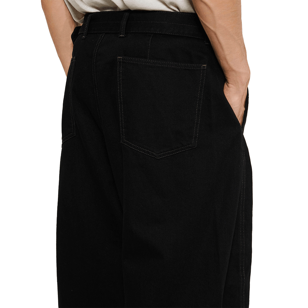Lemaire Black Twisted Belt Trousers Men’s Classic Pants PA326 LD1055