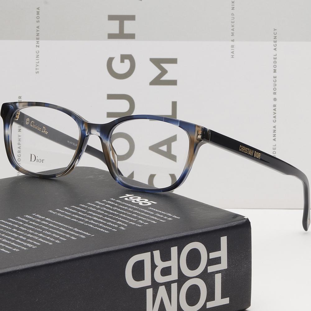 DIOR Rectangular Acetate Eyeglasses Unisex DIORETOILE2 JBW