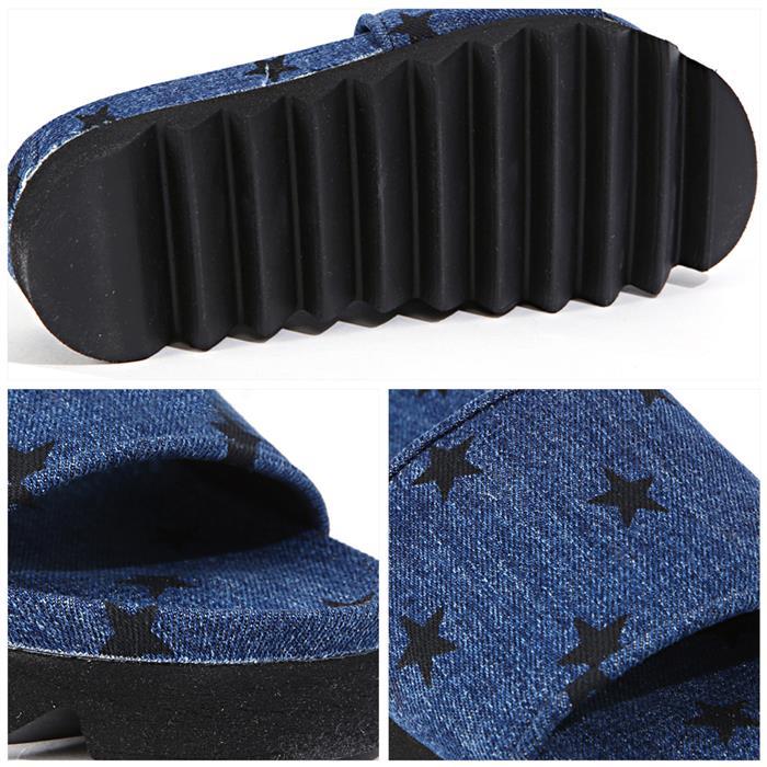 joshua sanders Black Star Denim Slide Sandals