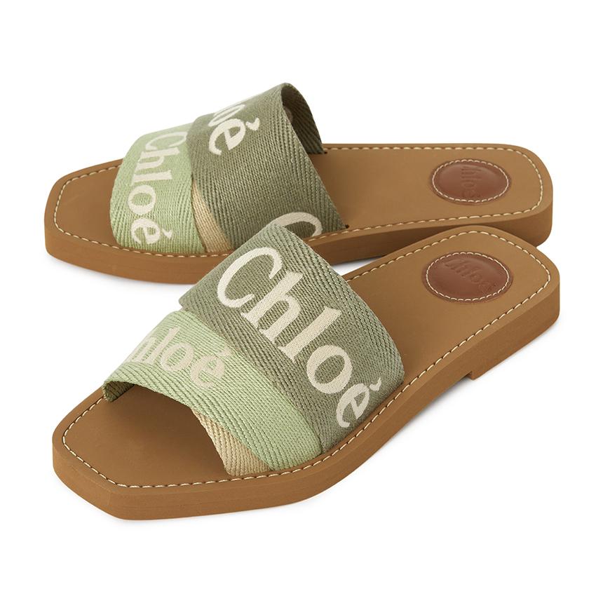 Chloe Woody Logo Slide Sandals Slippers CHC23U188EF 3D6