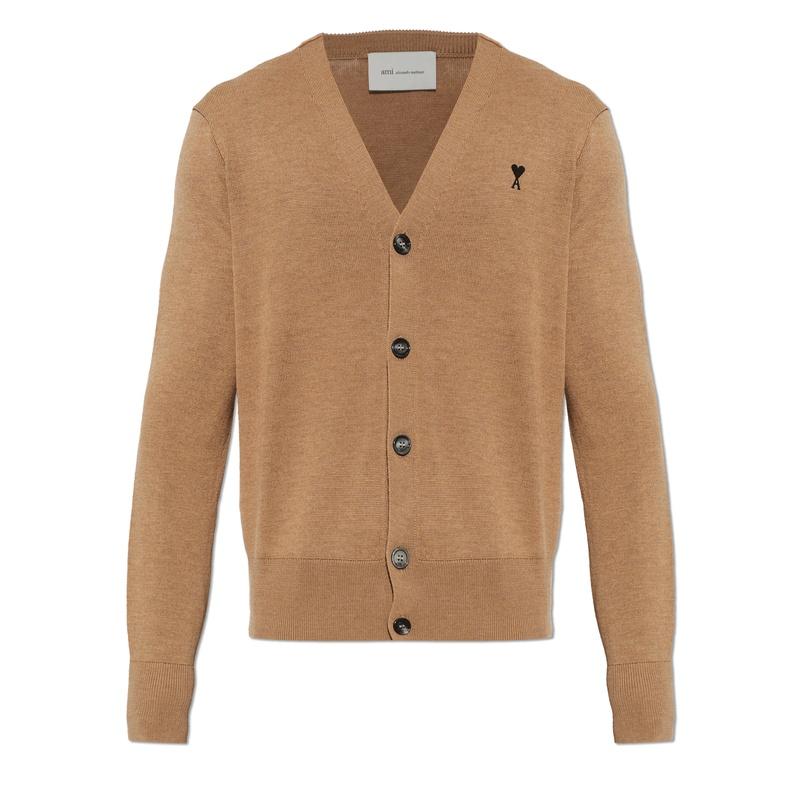 AMI Merino Wool Men’s Cardigan Black