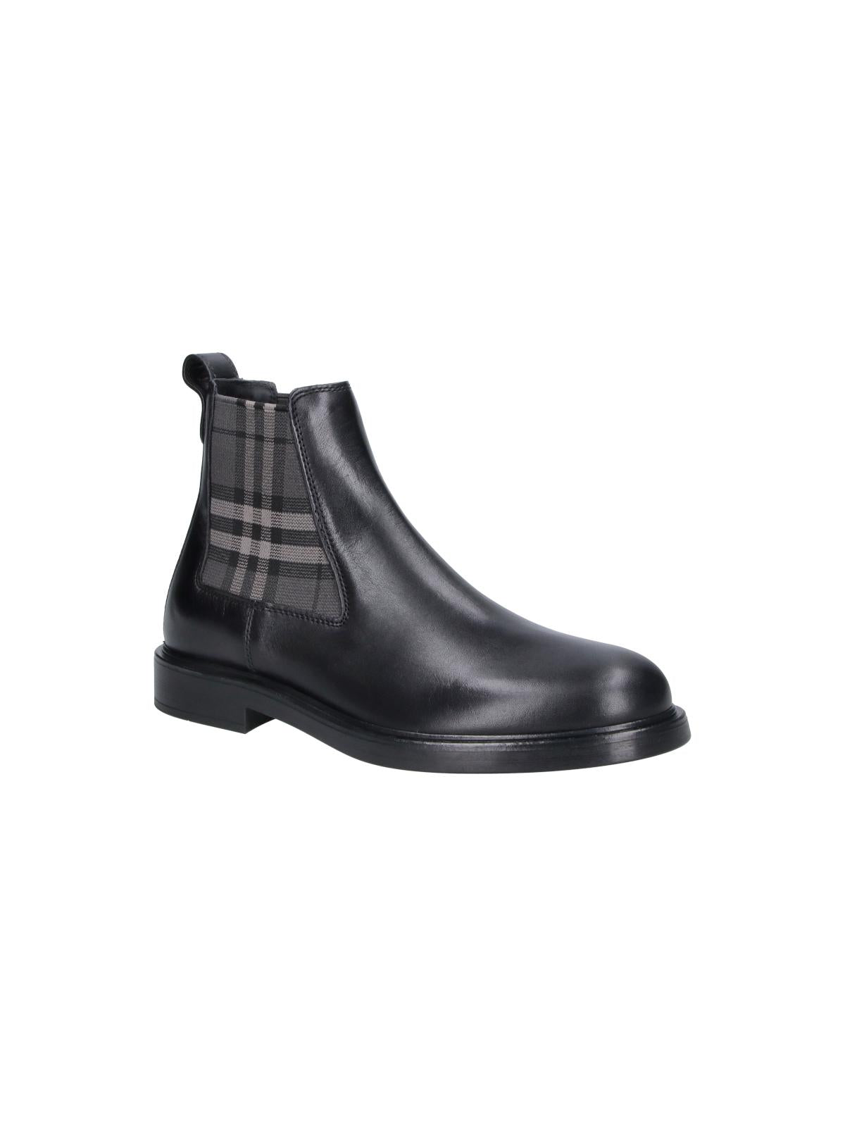 BURBERRY Black Leather Chelsea Ankle Boots Men’s