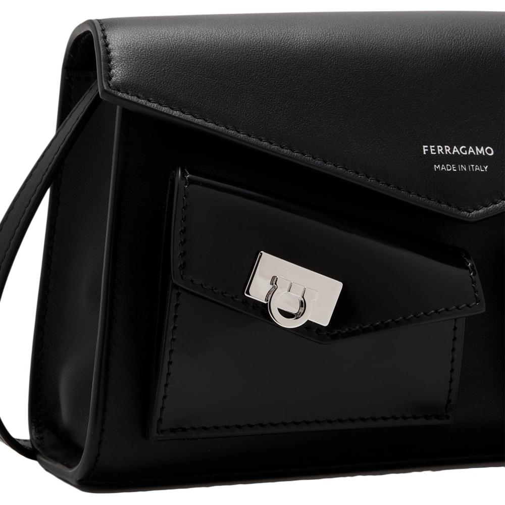 Ferragamo Black Multi-Pocket Hug Mini Shoulder Bag 22 0916 0785902