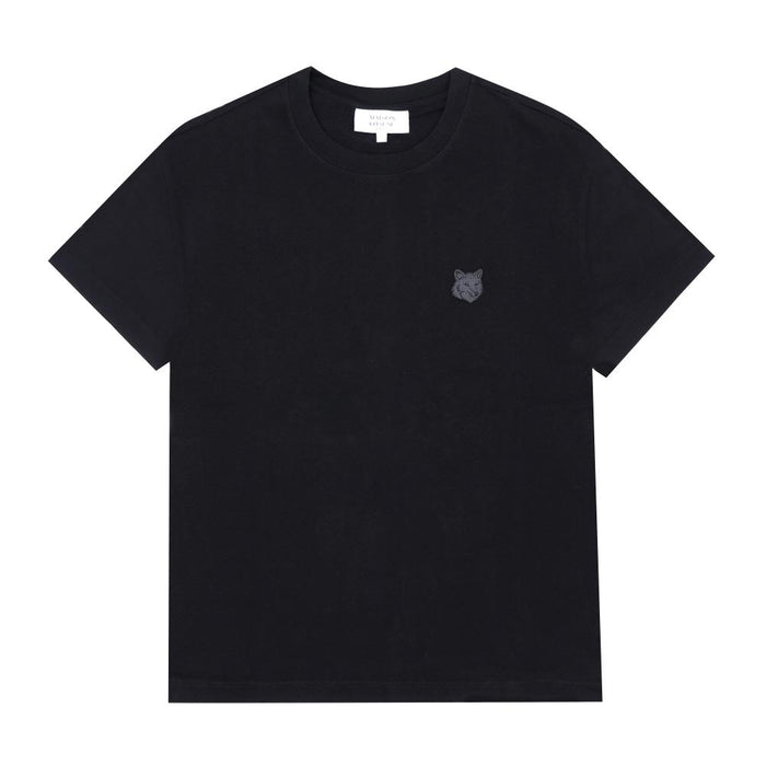 Maison Kitsune Fox Head Patch Short Sleeve T-Shirt Men White Cotton