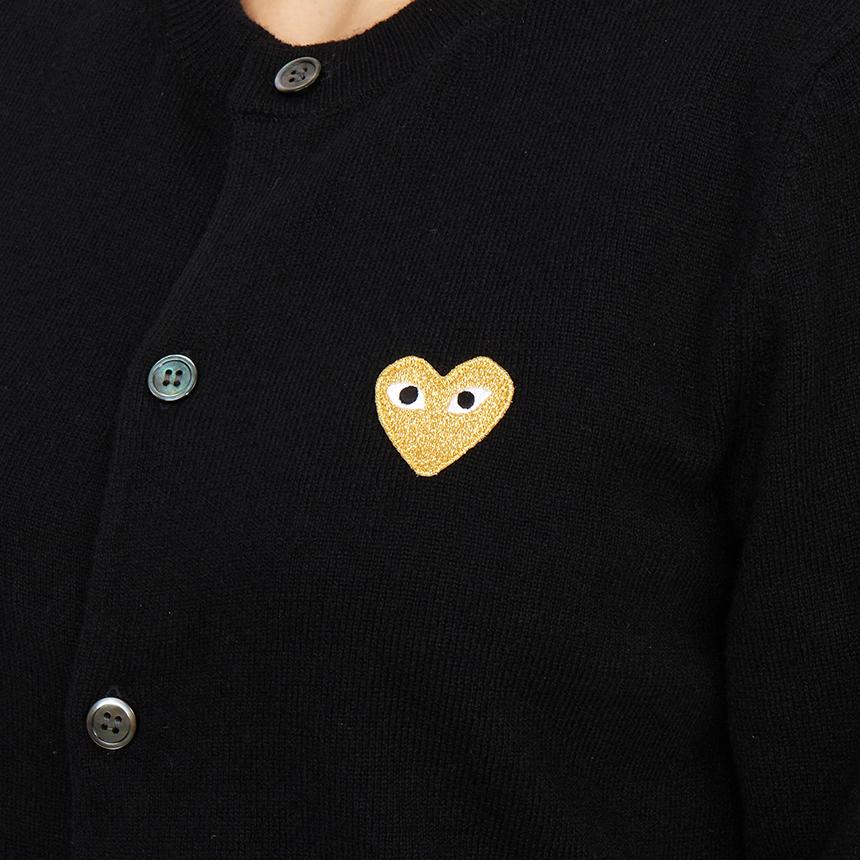 Comme des Garcons Gold Heart Patch Unisex Loose Fit Cardigan AX N049 051 1