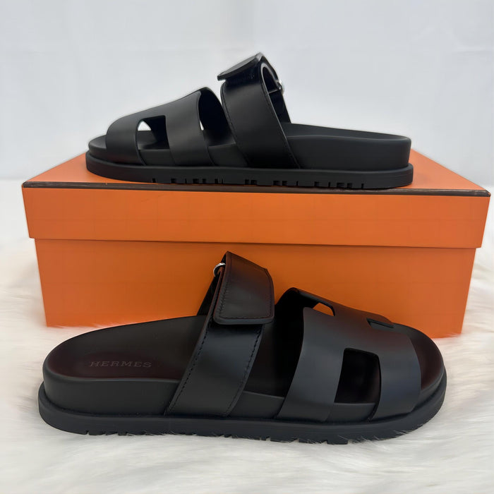 HERMES Black Chypre Women’s Sandals Slippers
