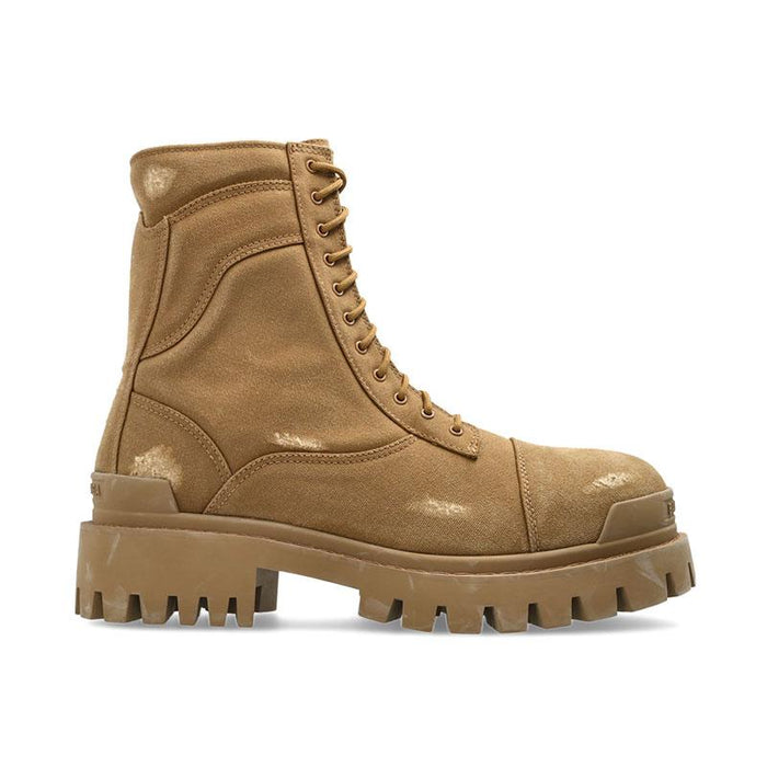 BALENCIAGA Combat Strike Chelsea Boots Men Black Leather