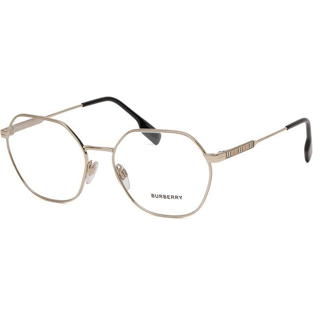 BURBERRY Gold Metal Square Eyeglass Frames ERIN BE1350 1109