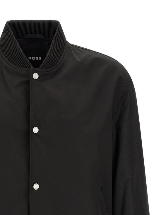 HUGO BOSS Black Bomber Jacket for Men 50564412 001 BLACK DOM