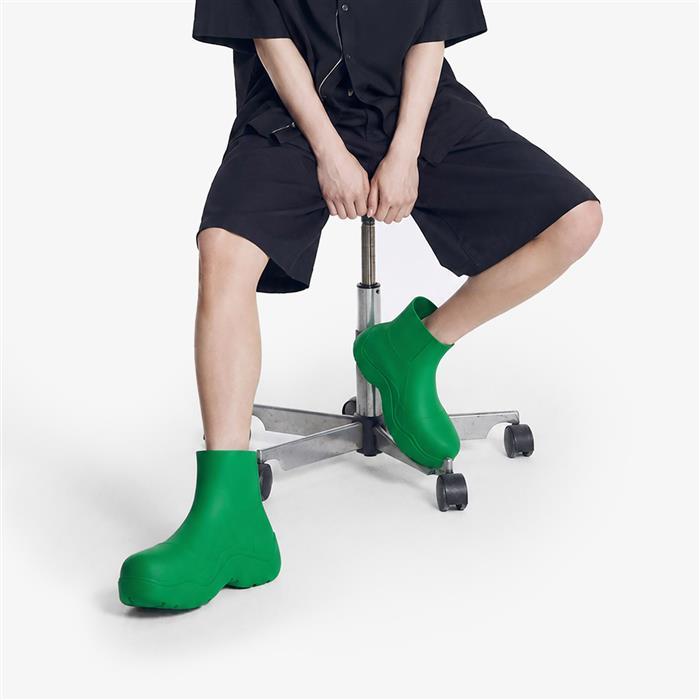 Bottega Veneta Puddle Ankle Boots Men’s Green Rubber Mid Boots