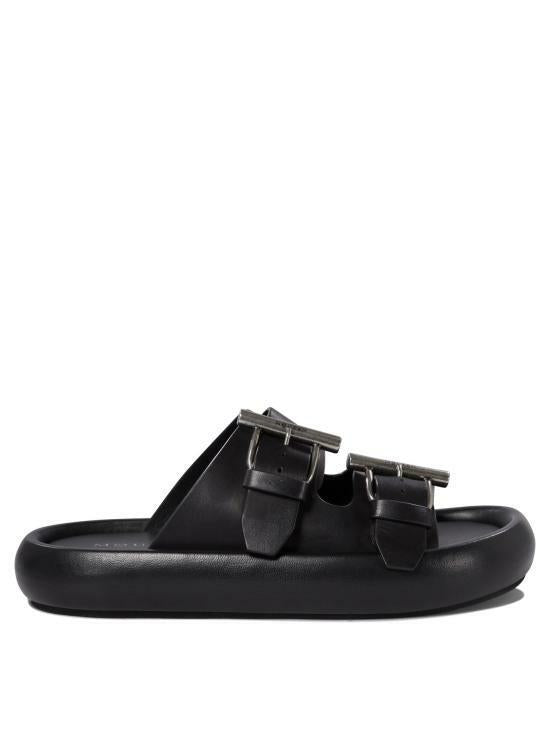 Alexander Mcqueen Double Buckle Leather Sandals 809960 WIACT 1064