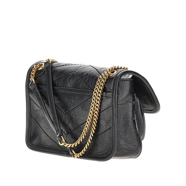 Saint Laurent Black Leather Long Zip Wallet