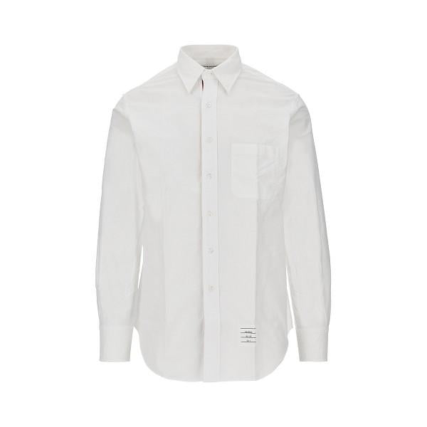 THOM BROWNE White Oxford Long Sleeve Button-Down Shirt