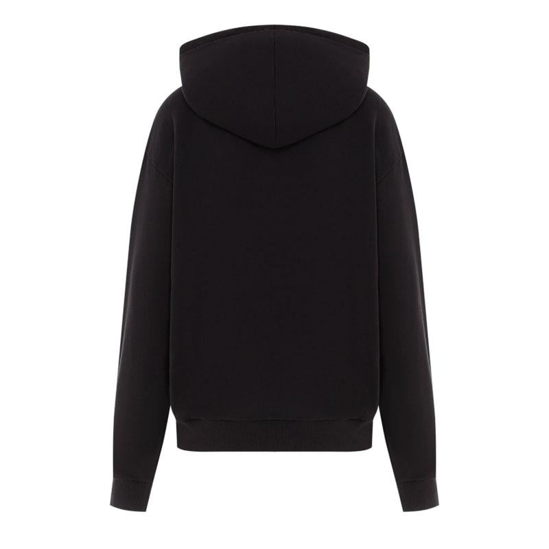 CELINE Men’s Cotton Fleece Loose Fit Hoodie Black White