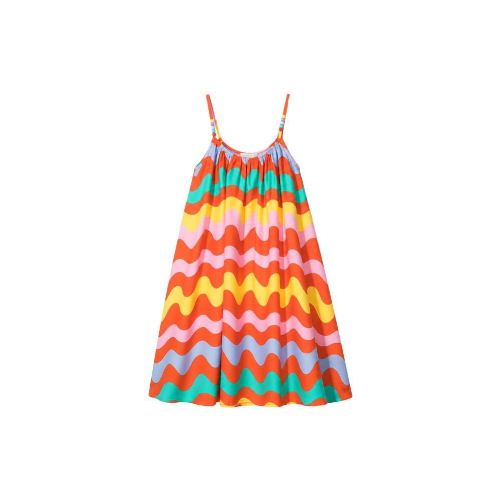 Stella McCartney Multicolor Swiggle Sleeveless Midi Dress