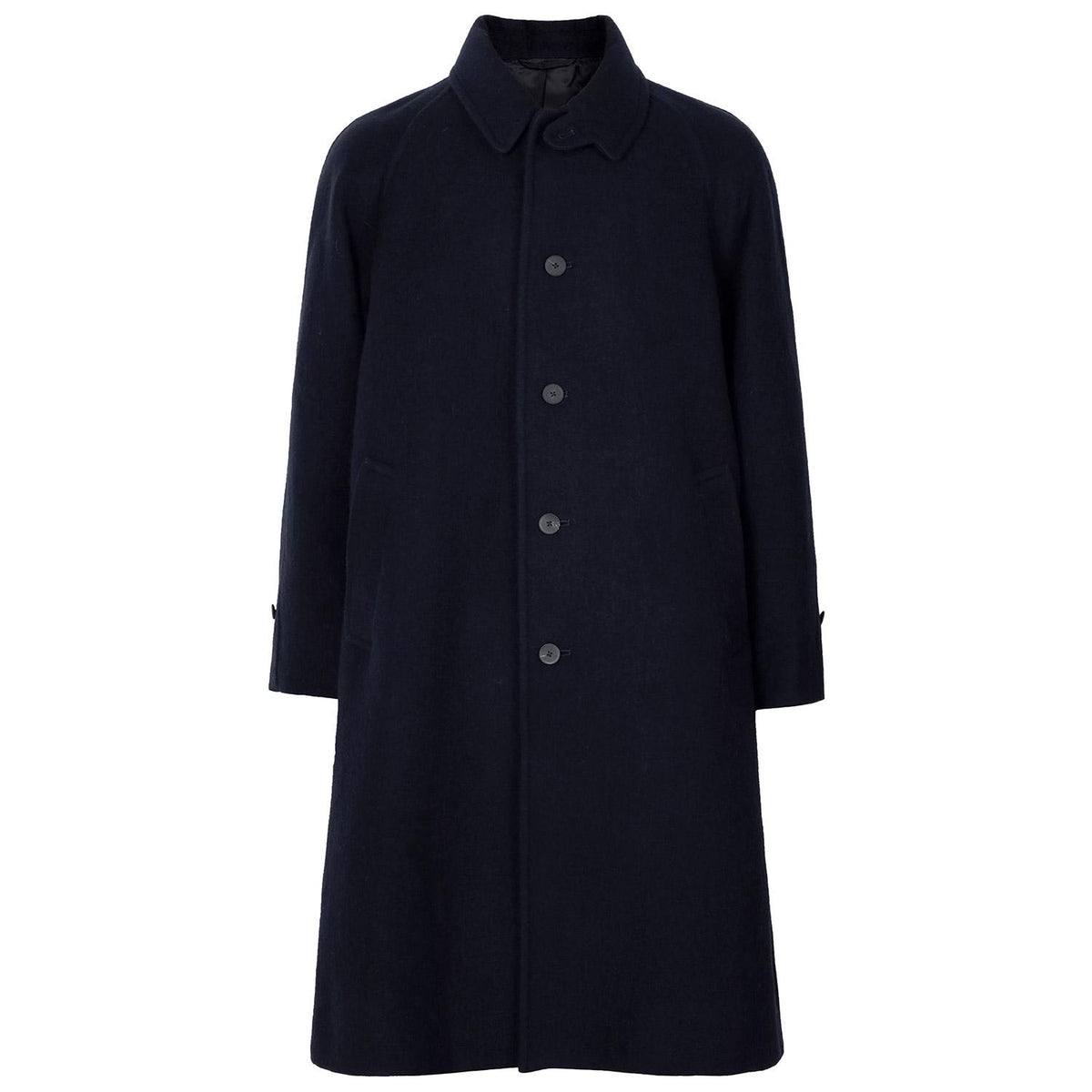 KAPTAIN SUNSHINE Navy Umbrella Wool Alpaca Coat KS25FCO04