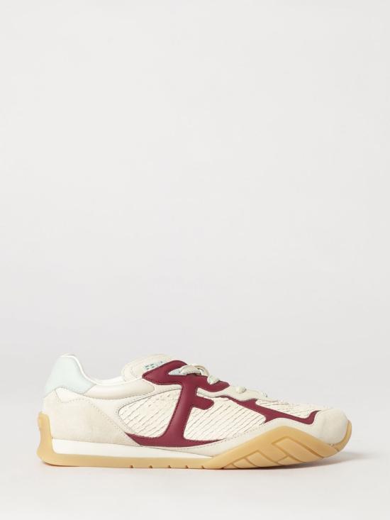 FENDI Beige Leather Low-Top Sneakers