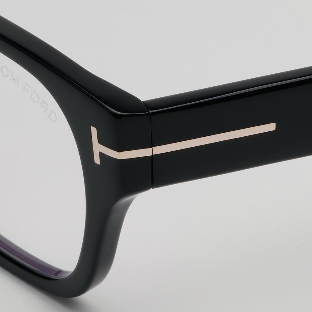 TOM FORD Blue Light Blocking Square Acetate Eyeglasses Asian Fit TF5781DB 001
