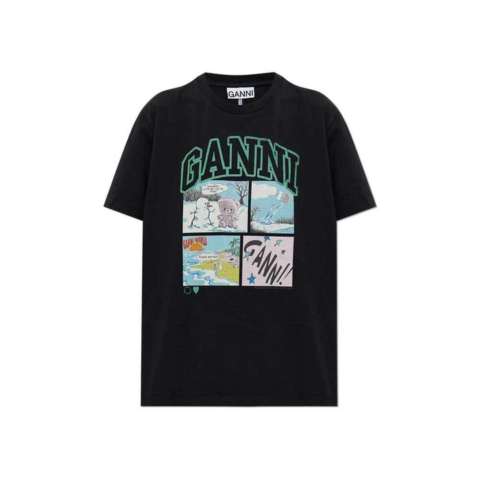 GANNI Women's Teddy Bear Graphic Short Sleeve T-Shirt A1050070 252