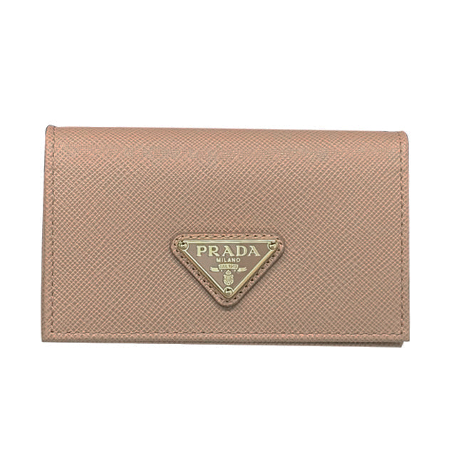 PRADA Saffiano Leather Card Holder with Triangle Logo 1MC122 QHH F0236