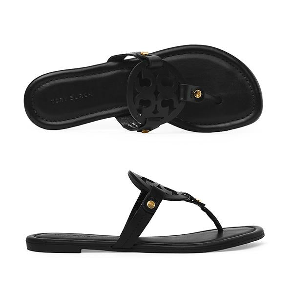 Tory Burch Miller Patent Flip Flops Women’s Sandals Black