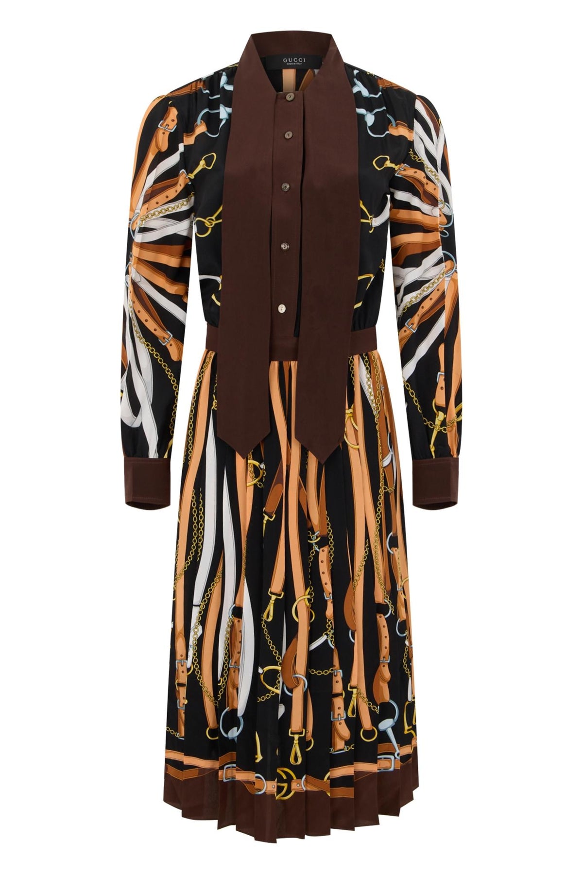 GUCCI Long Sleeve Midi Dress Black