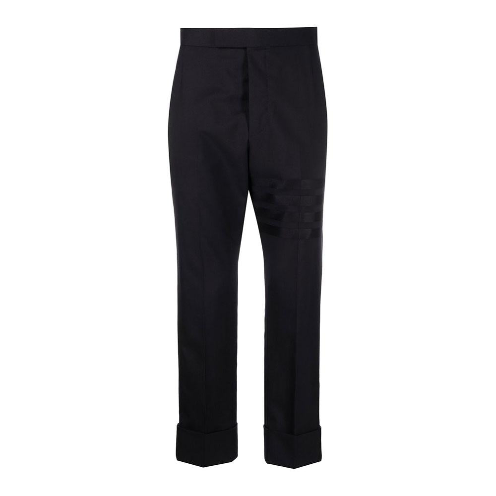 THOM BROWNE 4-Bar Classic Backstrap Pants Navy