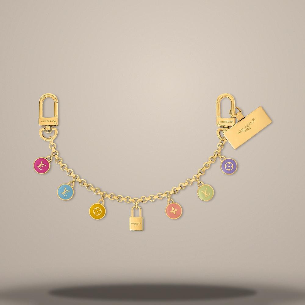 Louis Vuitton Confetti Chain Gold-Tone Metal Bag Charm Keychain M03459