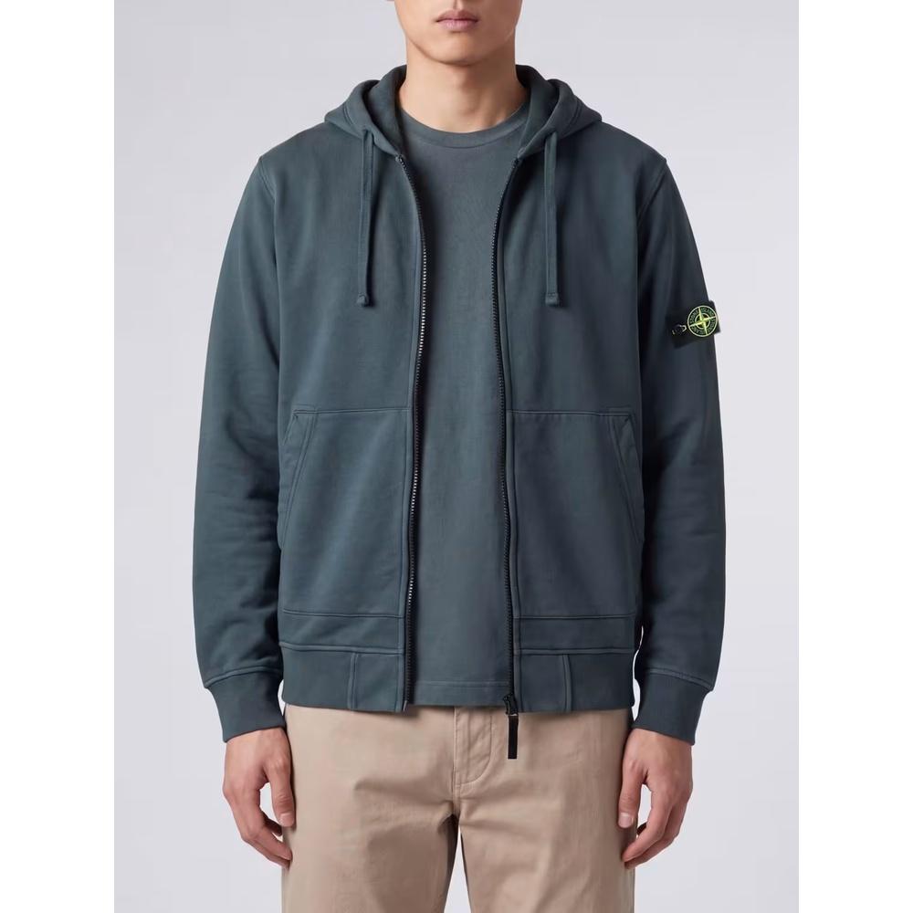 STONE ISLAND Cotton Fleece Zip Hoodie Jacket for Men V005S