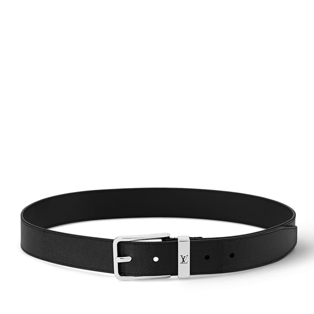Louis Vuitton Pont Neuf 35mm Men’s Belt Taiga Leather Black