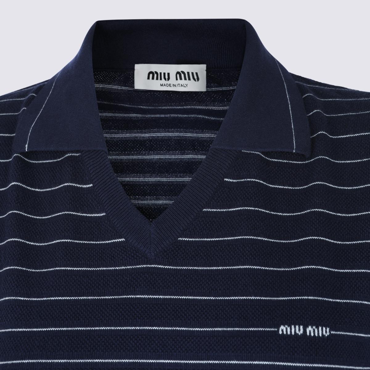 Miu Miu Wool Knit Polo Shirt Black