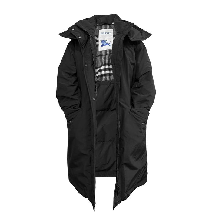 BURBERRY Black Long Down Puffer Coat LEYBURN