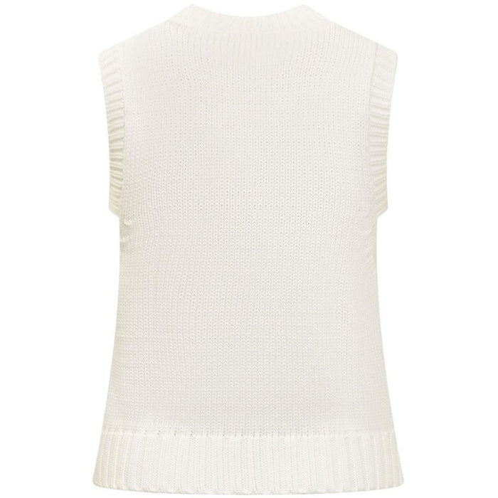GANNI Signature Logo Knit Vest White