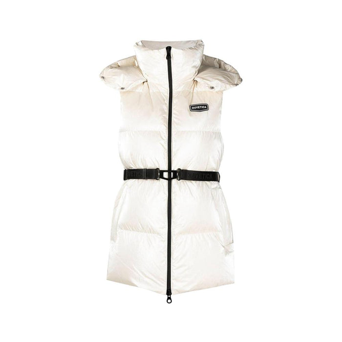 Duvetica Alloro Logo Puffer Vest Cream
