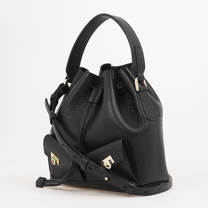 Ferragamo Women’s Hug Multi-Pocket Bucket Bag Black Leather