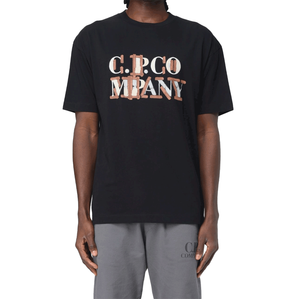 CP Company Blood Black Short Sleeve T-Shirt for Men 18CMTS145A