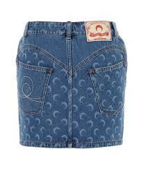 Marine Serre Denim Midi Skirt MRSW251PRSK048LB LIGHT BLUE DOM