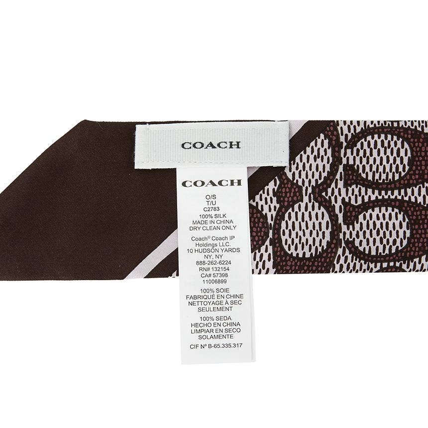 Coach Signature Skinny Silk Scarf C2783 YED