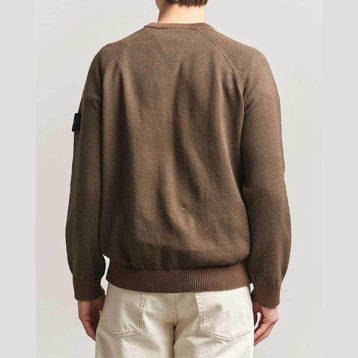 STONE ISLAND Umber Low-Hand Knit Crewneck Sweater Men’s