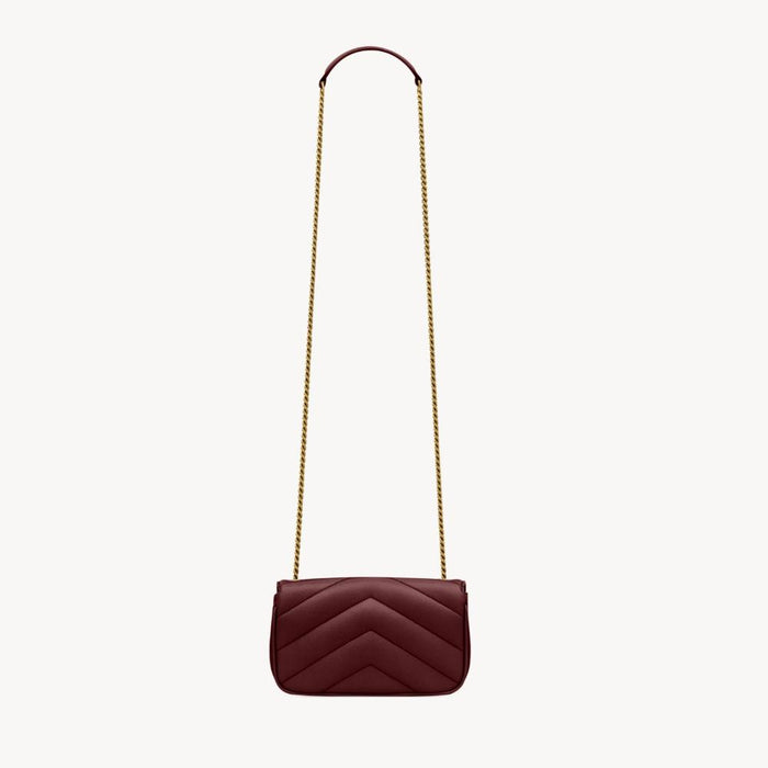 Saint Laurent Loulou Mini Bag Rouge Cabernet Shoulder Bag