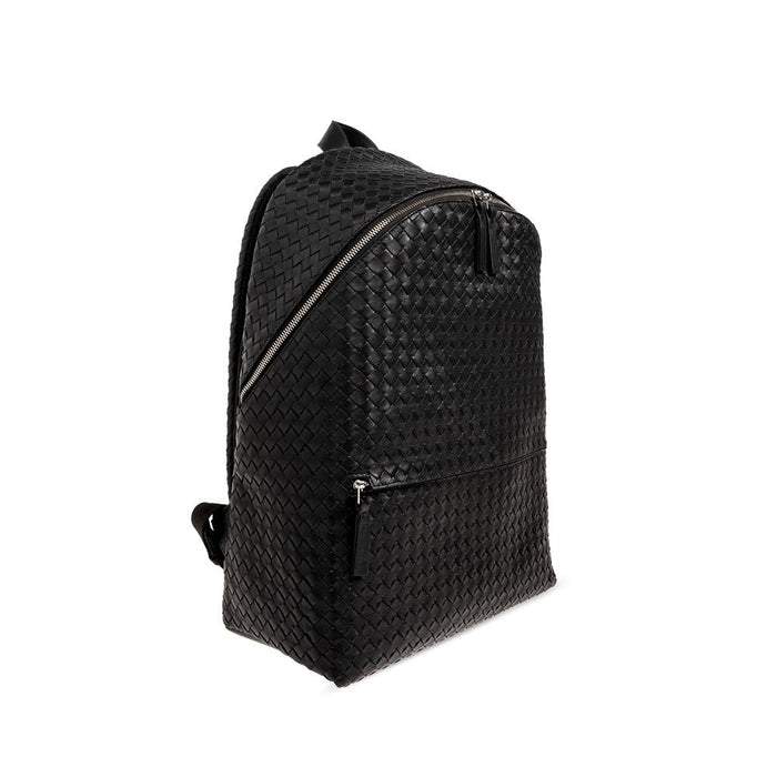 Bottega Veneta Intrecciato 1975 Leather Backpack Black